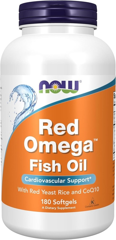 Now Foods Red Omega Red Yeast Rice with CoQ10 30 mg 180 Softgels