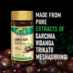 Zandu Lean & Slim (60 Capsules) Weight Loss , Fast Fat Loss, Metabolism Booster
