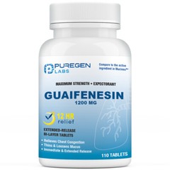 Puregen Labs Guaifenesin 1200mg 110 Tablets