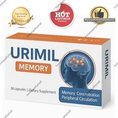 URIMIL MEMORY 30 Capsules | Ginkgo Biloba, Citicoline, Bacopa & Uridine