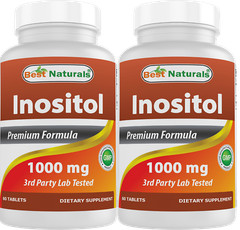2 Pack Best Naturals Inositol 1000 mg 60 Tablets *Liver Detoxification*