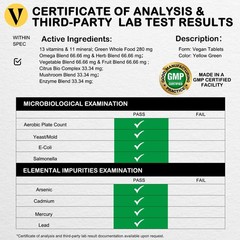 Vegan Whole Food Multivitamin with Iron, Daily Multivitamin for Men and Women…