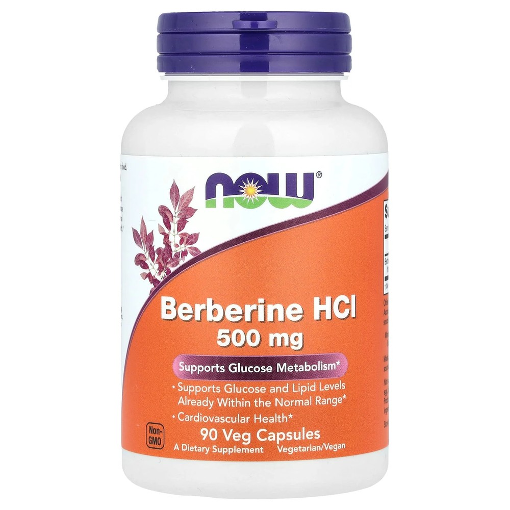 2 X NOW Foods, Berberine HCl, 500 mg , 90 Veg Capsules