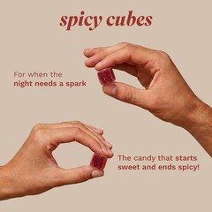 Spicy Cubes Hot Peach Gummies – Sweet & Spicy Chili Sugar Coating – Maca Root…