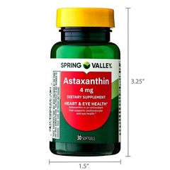 Spring Valley Astaxanthin Softgels 4 mg Heart & Eye Health 30 Count