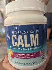 Natural Vitality Calm Magnesium citrate supplement powder 20oz Raspberry lemon