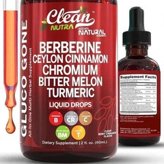 1~3Pack Clean Nutra Berberine with Ceylon Cinnamon Supplement Liquid Drops NEW