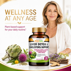 Liver Cleanse & Detox Support Supplement 1600mg with 120 caps + Milk Thistle