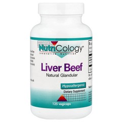 2 X Nutricology, Liver Beef, Natural Glandular, 125 Vegicaps