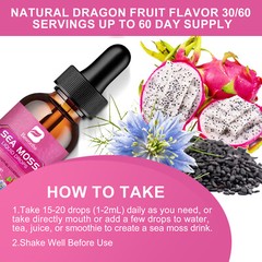Natural Sea Moss Liquid Drops with Bladderwrack Support Thyroid Support,Blacksee