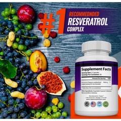 2 BOTTLES- Toplux Resveratrol Complex,1800mg Natural Antioxidant,Cellular Health