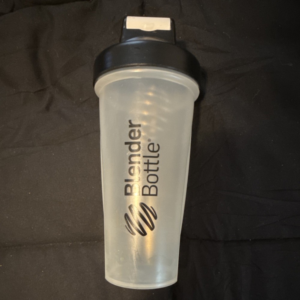 BlenderBottle Clear/Black Plastic Flip Lock Shaker Bottle w/ Mixing Ball