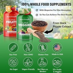 Super Food Fruits and Veggies Suppliment- 90 Fruit and 90 Vegetable Capsules