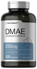 DMAE Supplement 250mg | 200 Capsules | Non-GMO | DMAE Bitartrate | by Horbaach