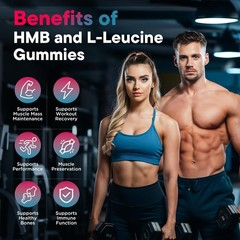 GZ HAOYUAN HMB and L-Leucine Gummies, 4500mg 60 Count (Pack of 1)
