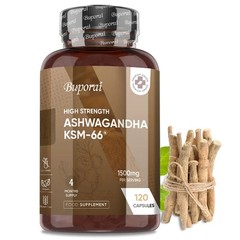 Ashwagandha KSM-66 120pcs, Enhance Muscle Strength, Improve Mood, Absorption