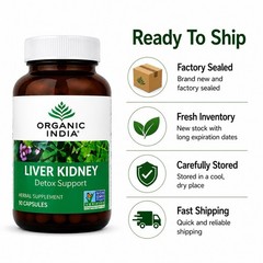 Organic India Liver Kidney Cleanse Detox Rejuvenate Liver & Kidney Support 180