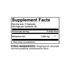 Berberine HCI 1000mg – Supports Glucose and Lipid Levels 30/60/120 Capsules