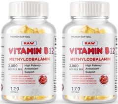 Vitamin B12 2000mcg Methylcobalamin – 240 Softgels Vegetarian USA MADE