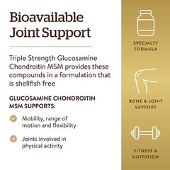 Solgar Triple Strength Glucosamine Chondroitin MSM Shellfish-Free 120 Tablets