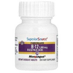 Cyanocobalamin B-12, B-6 & Folic Acid, 100 MicroLingual Instant Dissolve Tablets