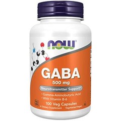 NOW FOODS GABA 500 mg + B-6 100 Veg Capsules