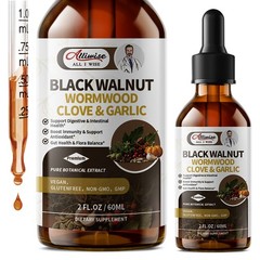 Wormwood Black Walnut Clove Drops 2oz – Parasite Cleanse Tincture, Max Potency