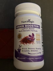 Brain Booster Kids Gummies Saffron 30mg Focus Mood D3 B6 B12 Zinc 60ct Non-GMO