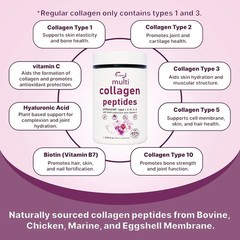 1LB Multi Collagen Peptides Powder–Hydrolyzed Protein with Type I, II, III, V, X