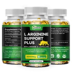 Nitric Oxide Booster Supplement – L-Arginine 3000mg – 60 Capsules – ED Support
