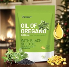 Oil Of Oregano 6000mg-300 Softgel Capsules With Black Seed Oil