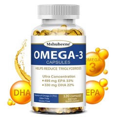 Omega-3 Supplement For Brain Immune Heart Joint Eye Support 120 Capsules
