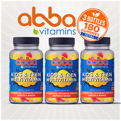 3-Pack Daily Kids & Teen Multivitamin Gummies Vitamins C, D3, Zinc Immune System