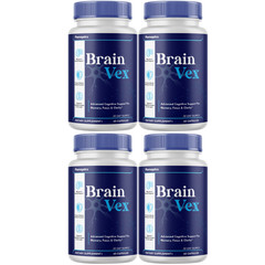Brain Vex Memory Focus Supplement Cognitive Support Formula w/Bacopa (4 Bottles)