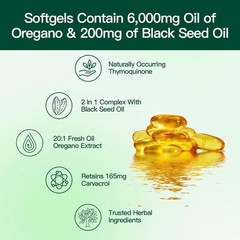 VivoNu Oil of Oregano Including Black Seed Oil, Balanced Oil of Oregano Capsules