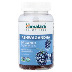 2 X Himalaya, Organic Ashwagandha Gummies, Blackberry, 56 Gummies