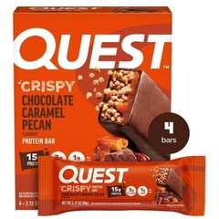 Quest Crispy Hero Protein Bars, Low Carb, Keto Friendly, Chocolate Caramel Pecan