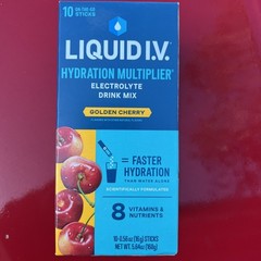 Liquid I.V. Hydration Multiplier Golden Cherry 10 Stick Pack 1 Box New EXP:05/26