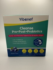 Yibenef Cleanse Pre-Pst-Probiotics Gut Healthcare 5-in-1 Formula Blueberry 3.1oz