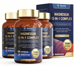 12-in-1 Magnesium 700mg Totaria Nature Vegan Nerve Bone Health Supplement 120C