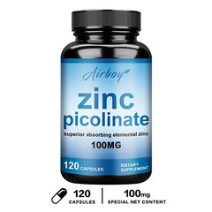 120pcs Zinc Picolinate 100mg – Boost Immune Support, Skin Health, Antioxidant
