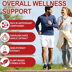 Odorless Garlic 7500Mg per Servings, 300 Softgels | 2 Years Aged Garlic Extra…