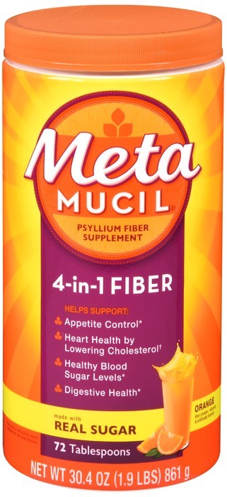 Metamucil 4-In-1 Fiber Powder Orange 30.4 OZ