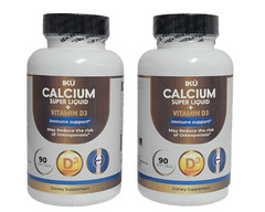 Calcium + Vitamin D3- Supports Bone & Teeth Health- (Two Pack)- 180 Soft gels