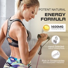 Red Korean Panax Ginseng 1600mg 120 Capsules – Energy/Endurance/Memory/Sex Drive