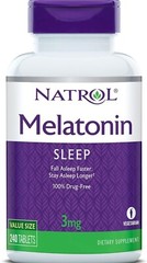 Natrol Melatonin 3 mg 240 Tablets Egg-Free, Fish Free, Milk-Free, 100% Drug Free