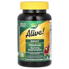 2 X Nature’s Way, Alive! Adult Premium Gummies Multivitamin, Grape and Cherry,