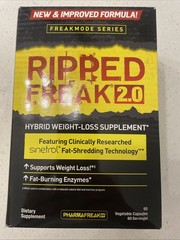 Pharmafreak Ripped Freak 2.0 Hybrid Fat Burner with Sinetrol 60 Capsules New