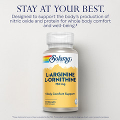 Solaray L-Arginine & L-Ornithine, Veg Cap (Btl-Plastic) | 50ct