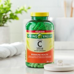 Spring Valley 1000mg Vitamin C with Rose Hips Tablets – 500 Count